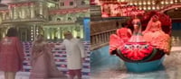 Radhika Merchant entered the wedding venue sitting on a 'peacock chariot' !!